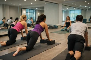 Hannah and Jasmine attending a group class at Total Fitness Preston