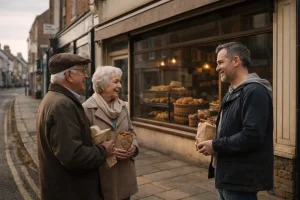 People loving Bennetts family bakery in Dorset