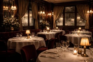 Empty French fine dining restaurant reflecting legacy and closure