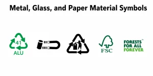Metal, Glass, and Paper Material Symbols