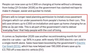 EV charging installations payment