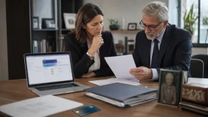 Executor and solicitor reviewing access to a deceased person’s bank account