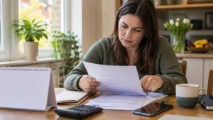 UK PIP claimant checking payment and award details on their decision letter.