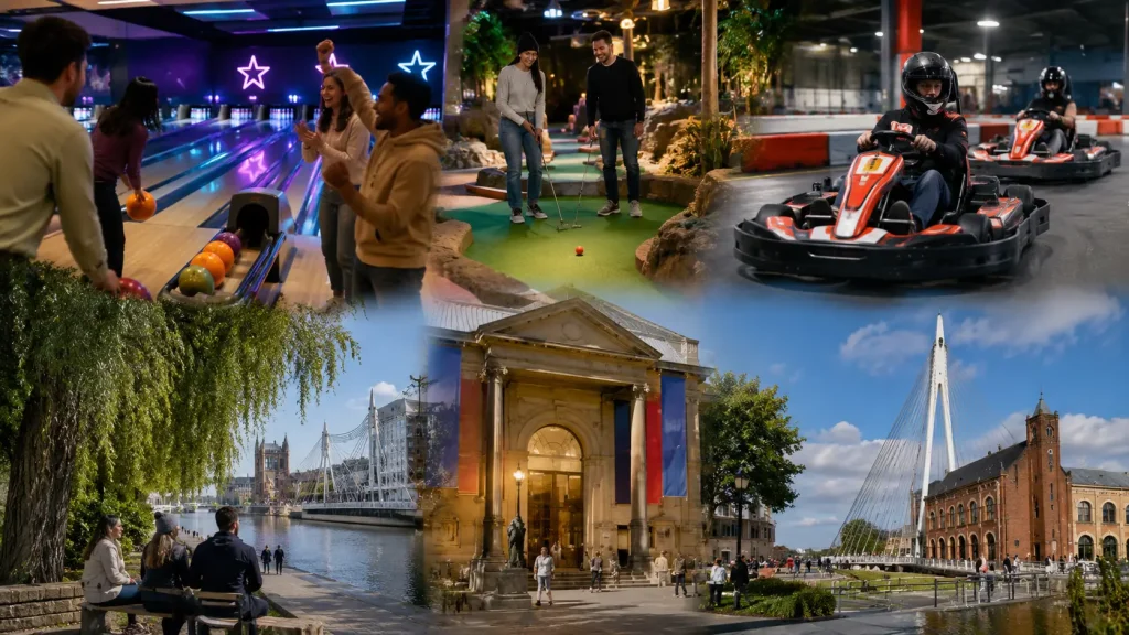 Adults enjoying indoor games, cultural attractions and outdoor activities in Preston.